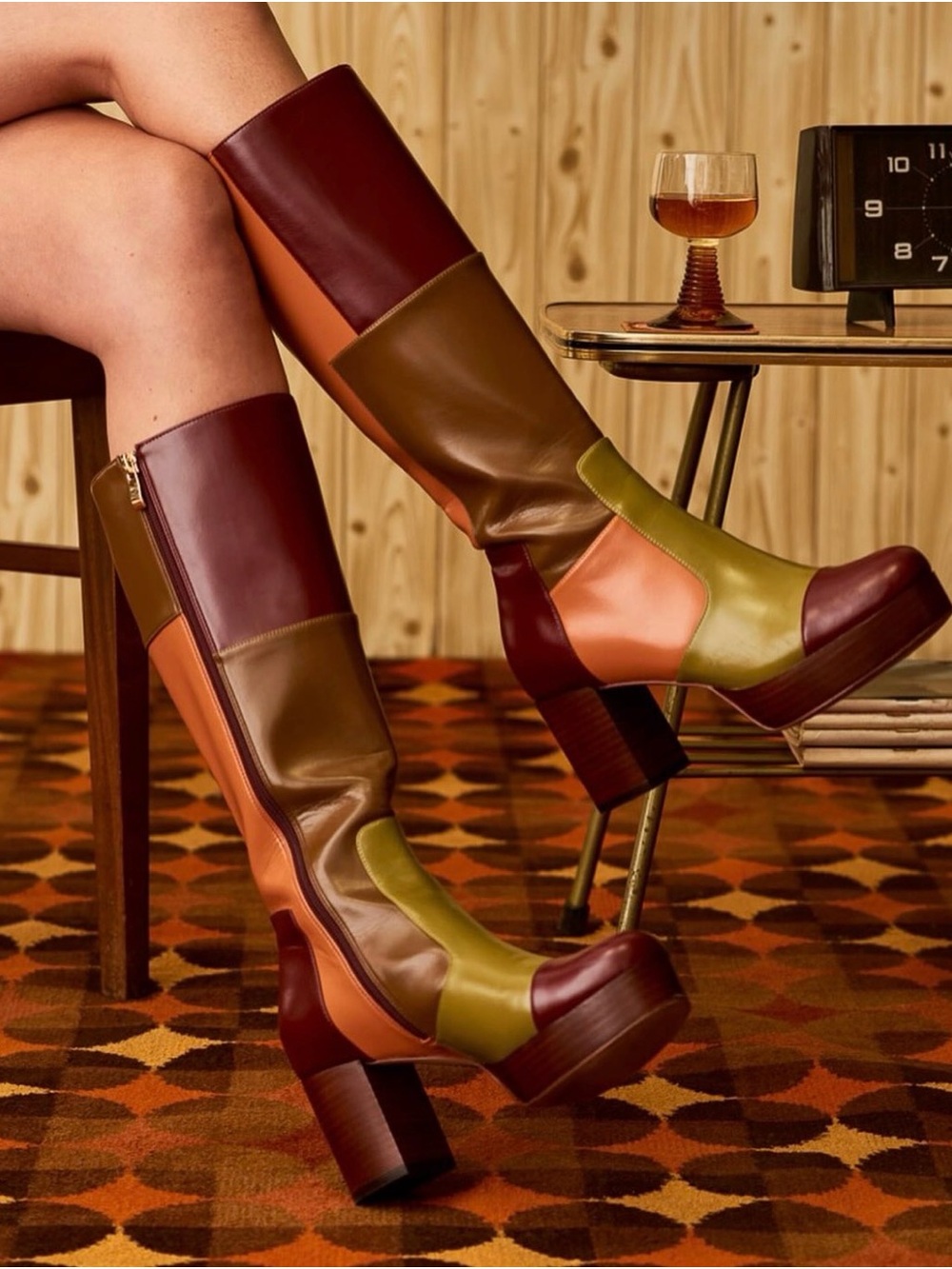 70s Inspired Patchwork Boots